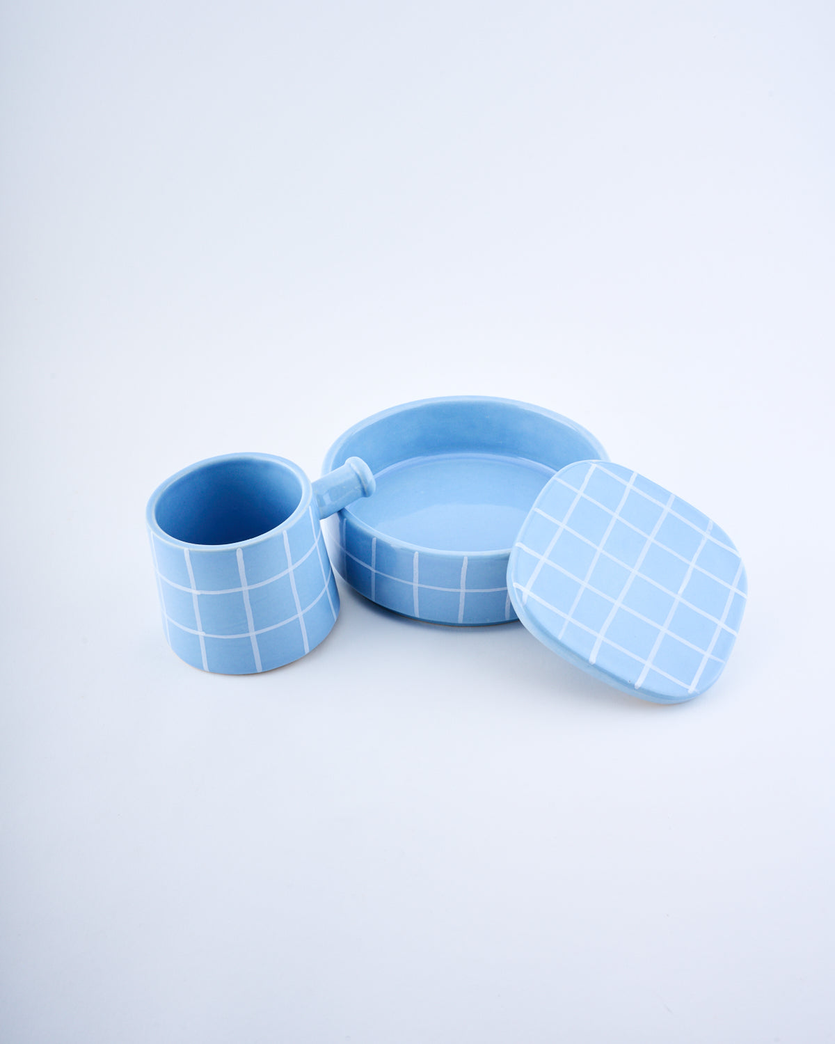 Breakfast bowl & mug set - Chequered