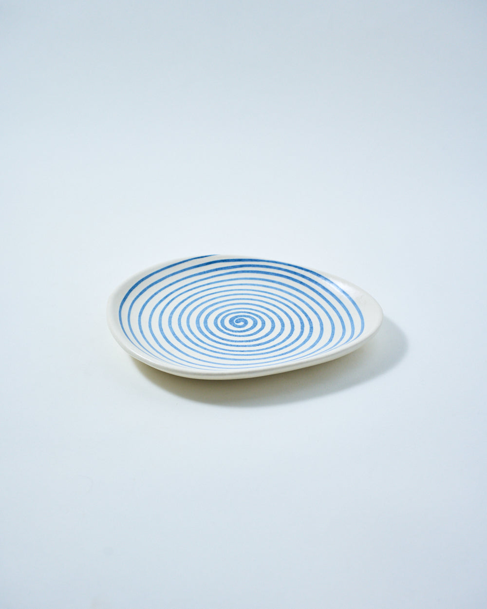 handpainted ceramic serving tray egg shape