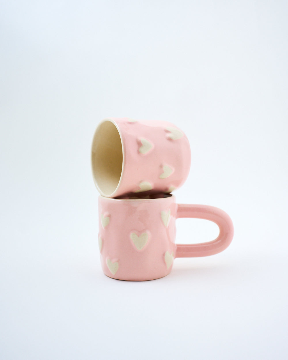 handmade pink heart coffee mug microwavable