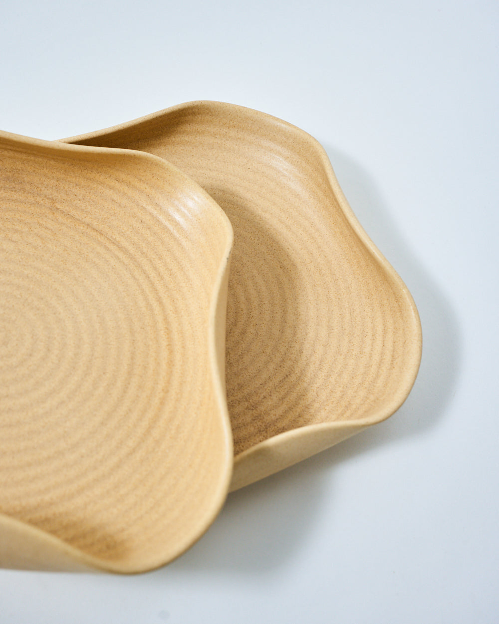 handmade square platter with curved edges