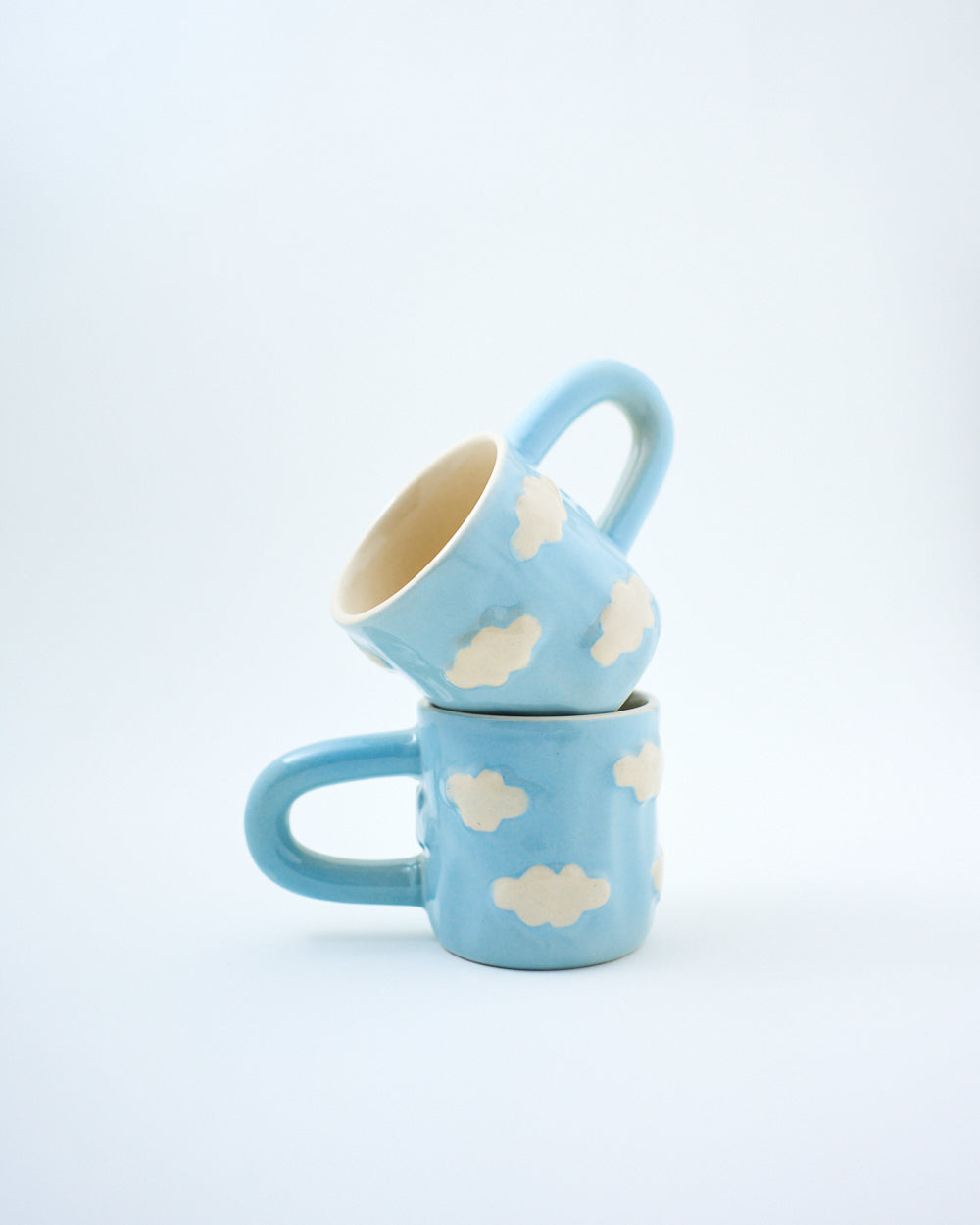 stoneware cloud mug blue