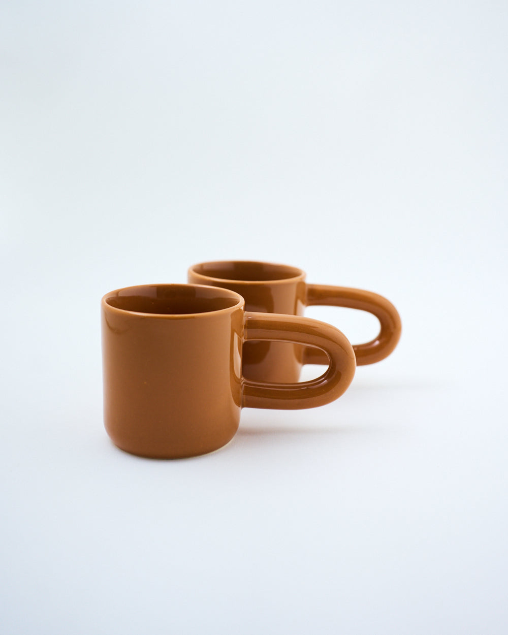 unique coffee mug brown stoneware long arm