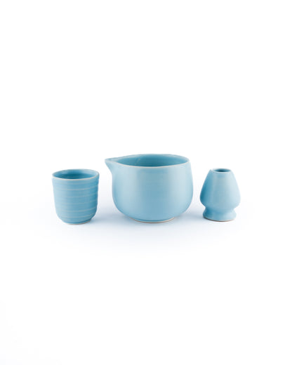 3 piece matcha set in blue by klaylist