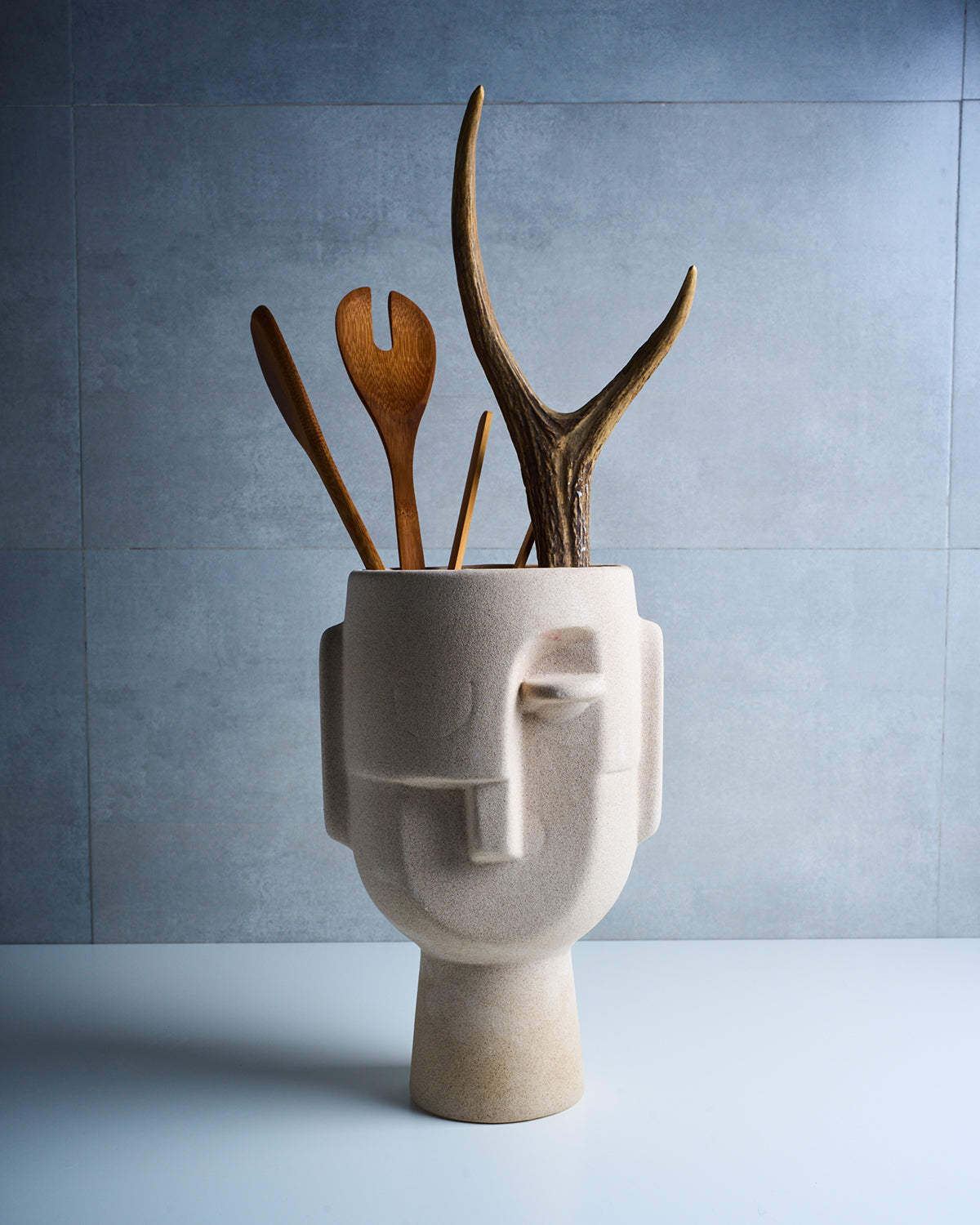 Abstract face vase