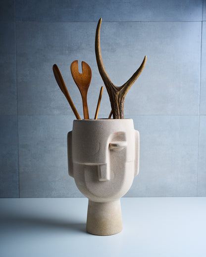 Abstract face vase