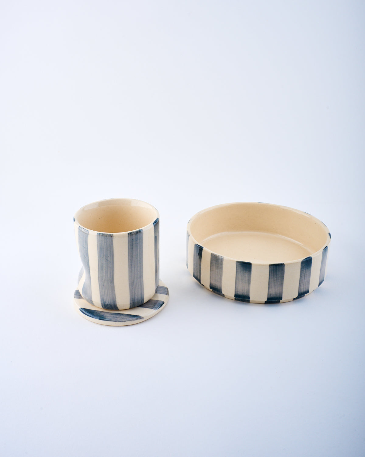 Breakfast bowl & mug set - Striped