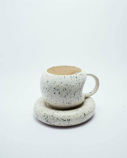 cavity coffee mug and saucer set for lattes, Cappuccino and more