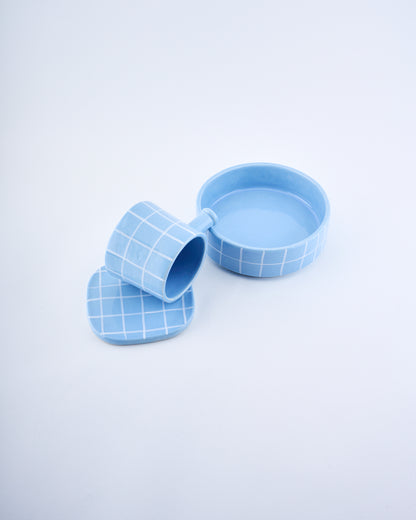 Breakfast bowl & mug set - Chequered