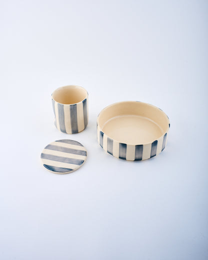 Breakfast bowl & mug set - Striped