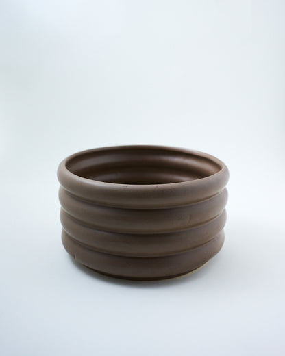 ceramic brown indoor ring planter