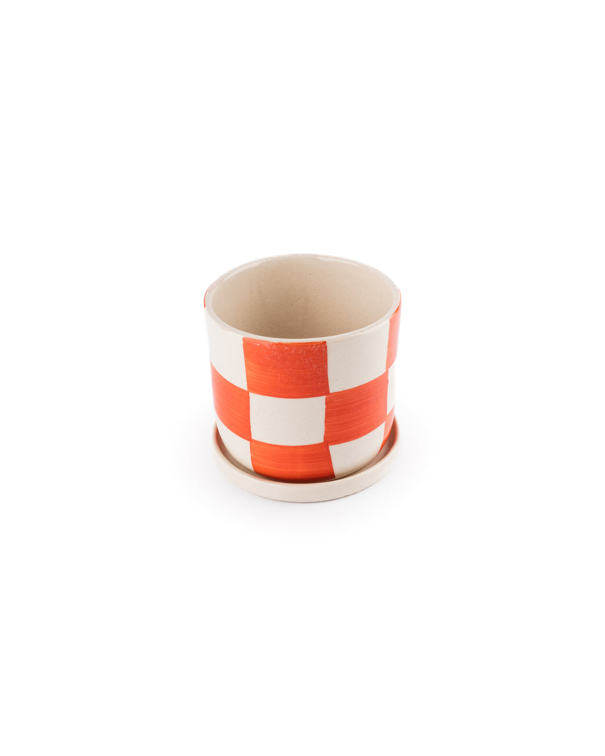 ceramic indoor planter orange
