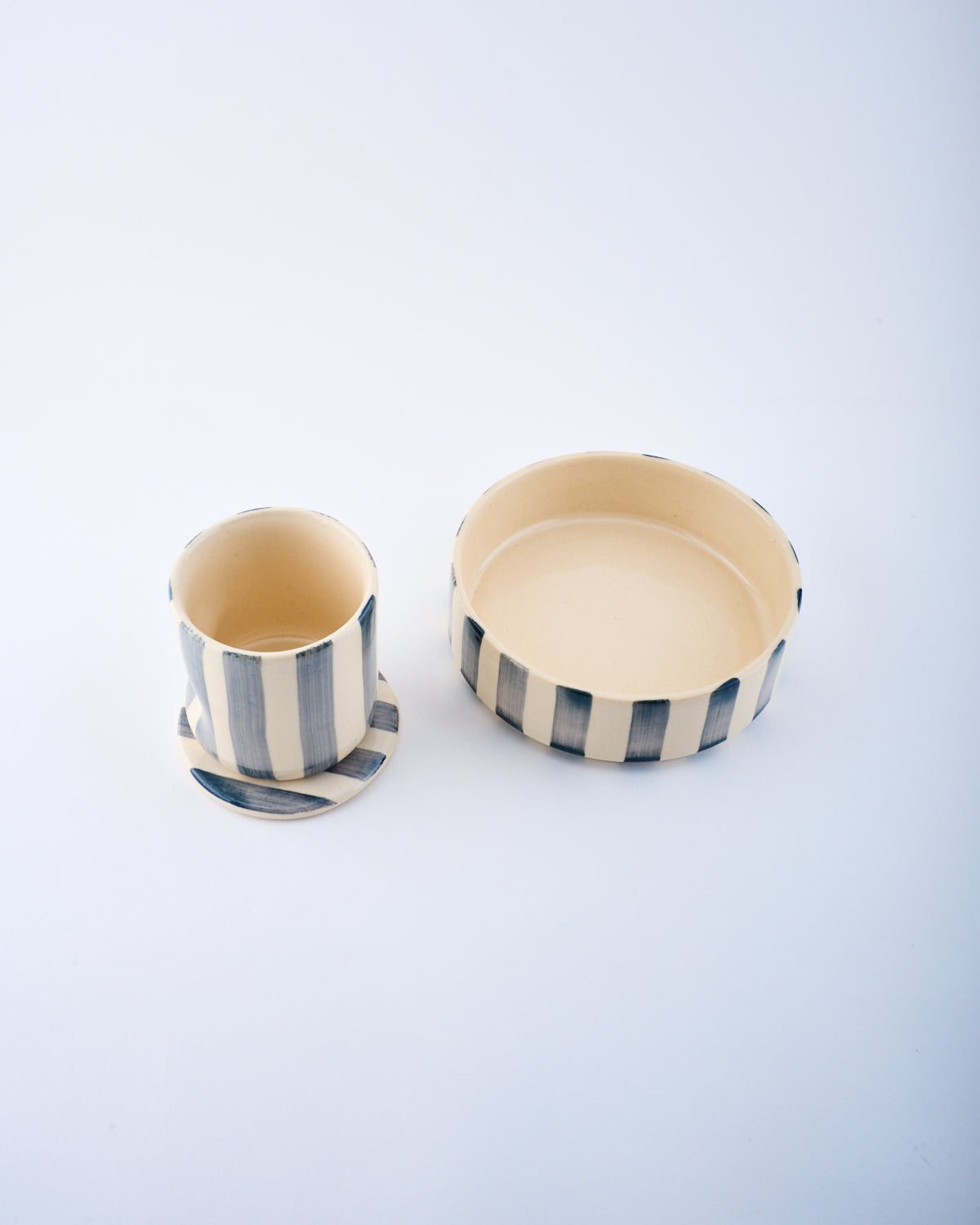 Breakfast bowl & mug set - Striped