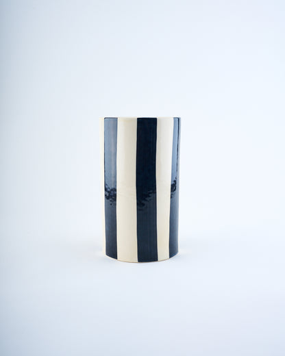 ceramic striped vase container for spatula