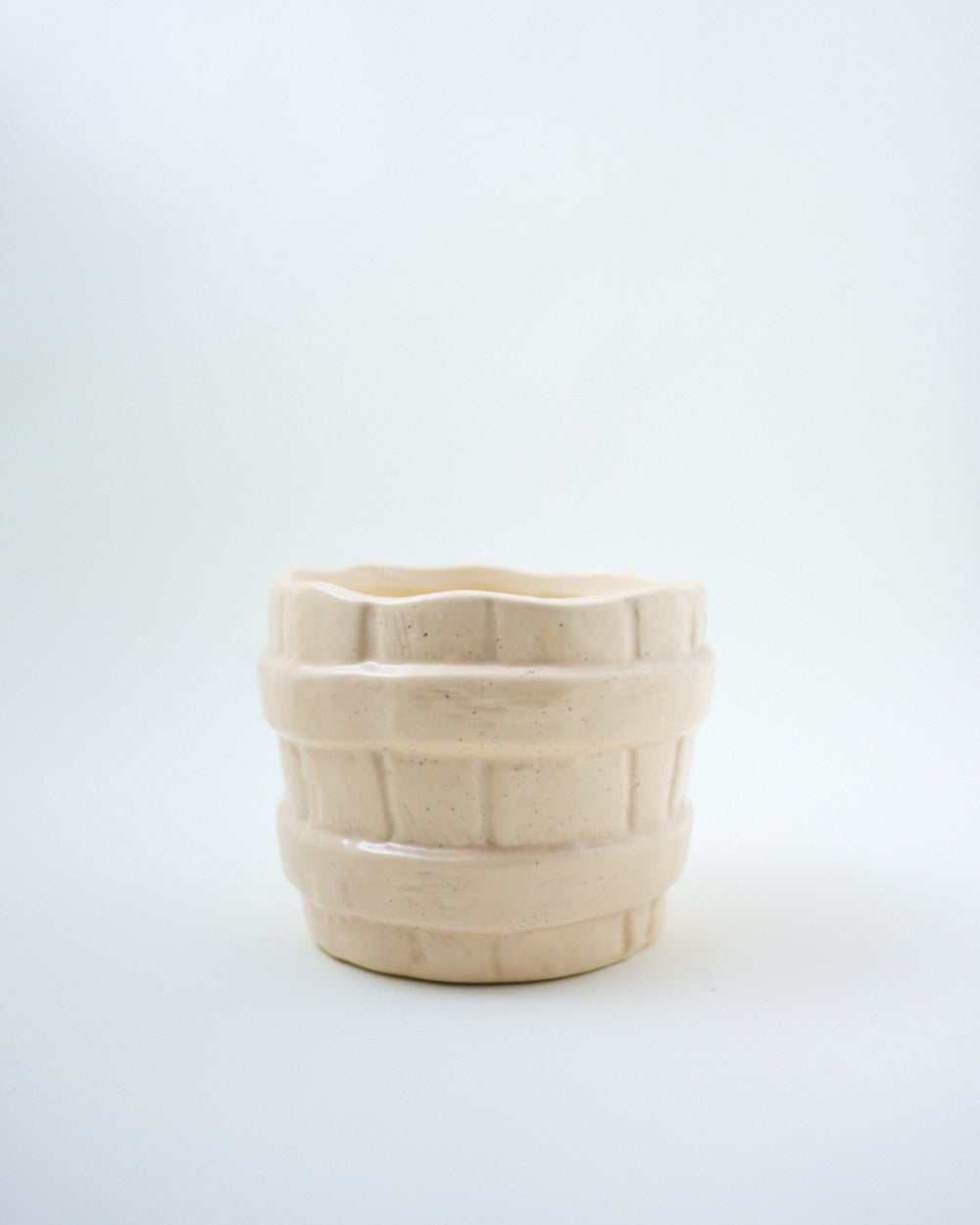 ceramic white bucket indoor planter