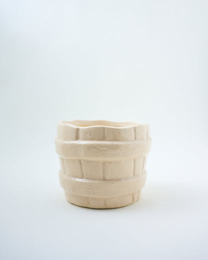 ceramic white bucket indoor planter