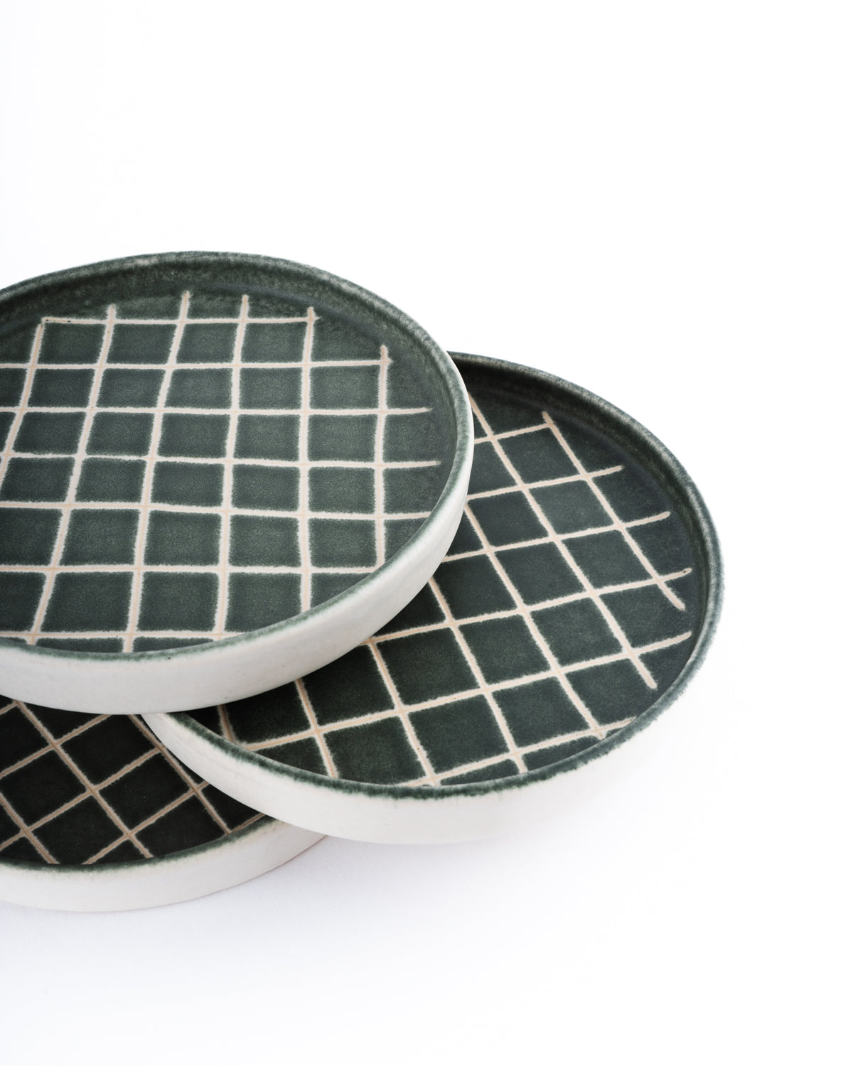 chequered snack plate