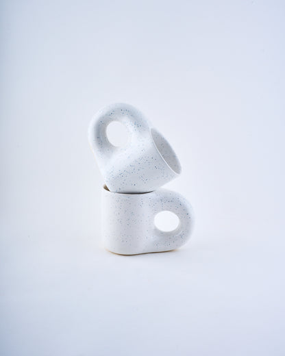 Unibody coffee mug - Speckled white