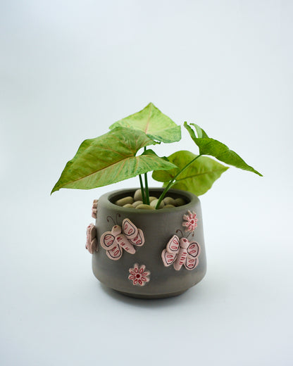 garden theme handmade pot