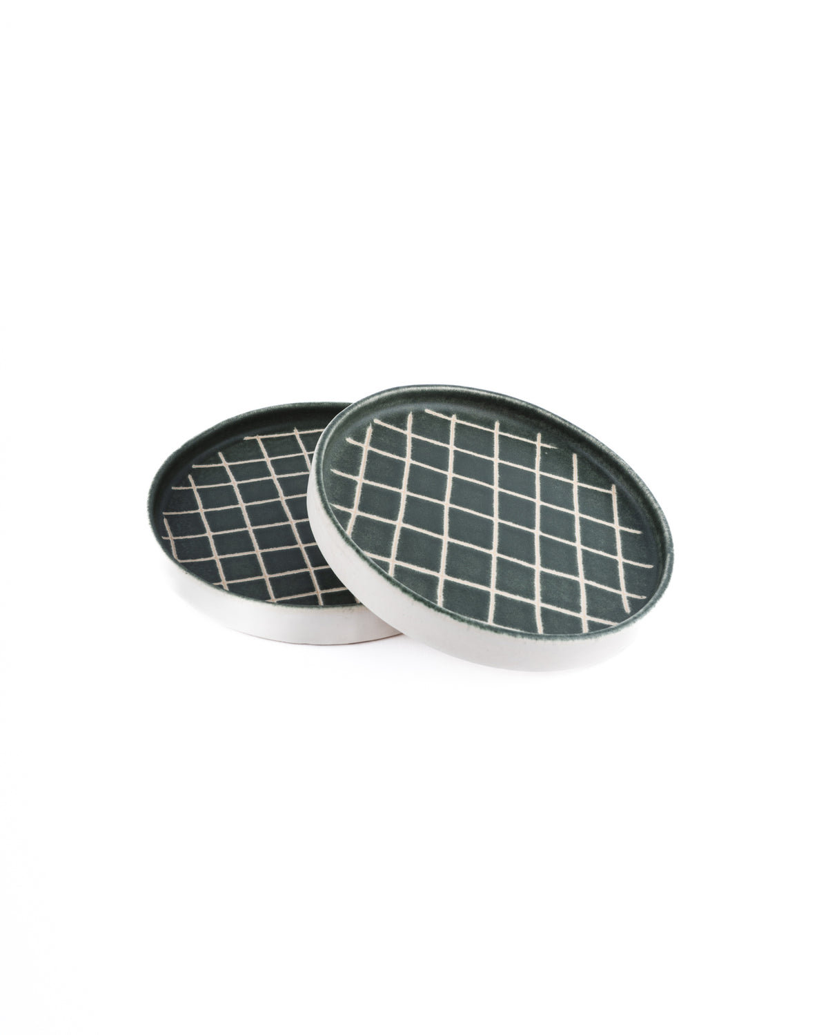 stoneware snack plate in green