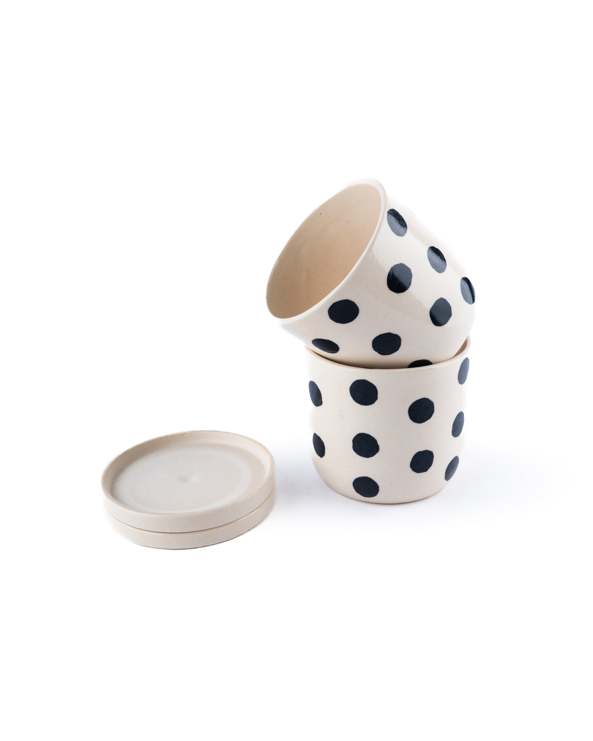 polka dot planter with tray