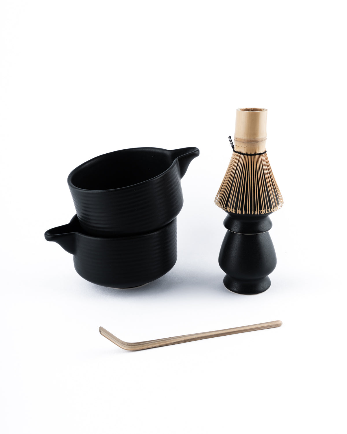 matcha bowl and whisk holder in black