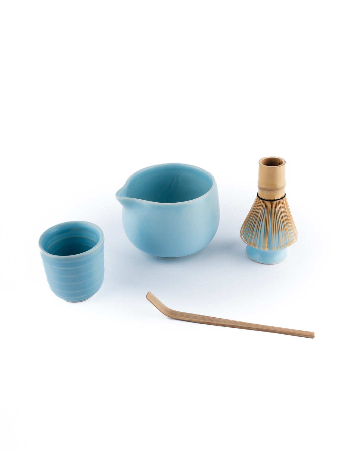 matcha set in pastel blue