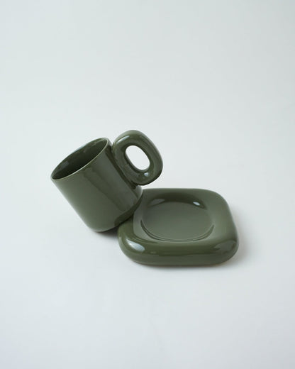 Oblong cup set - olive