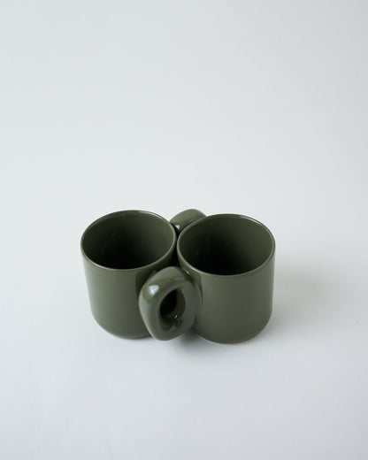 Oblong cup set - olive