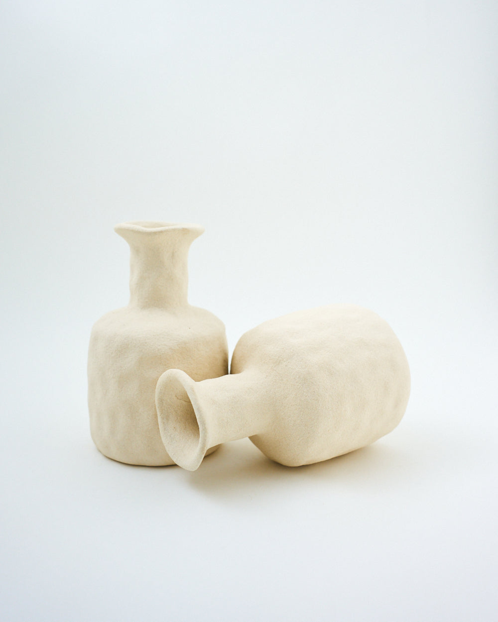 organic ceramic vase beige