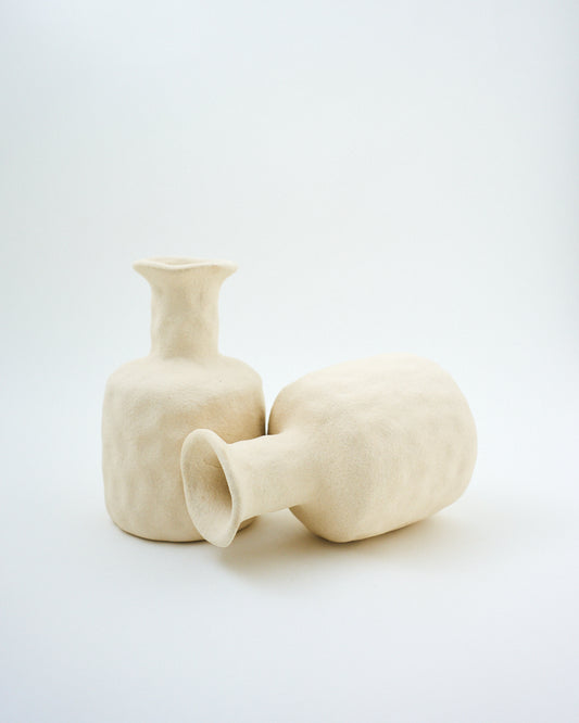 organic ceramic vase beige