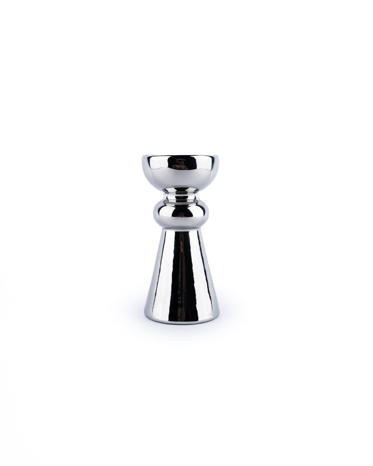 pillar candle stand in chrome