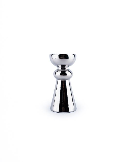 pillar candle stand in chrome