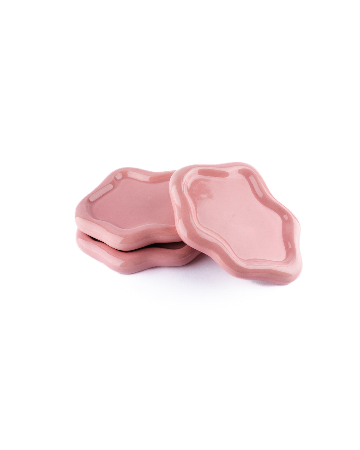 stoneware catchall tray in pink