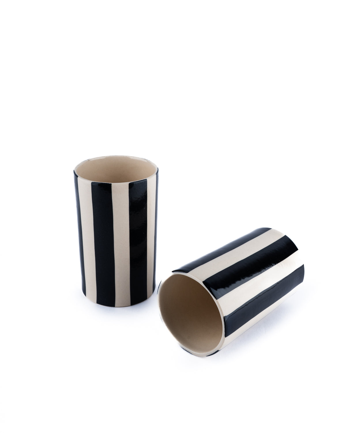 striped ceramic spatula holder for kitchen