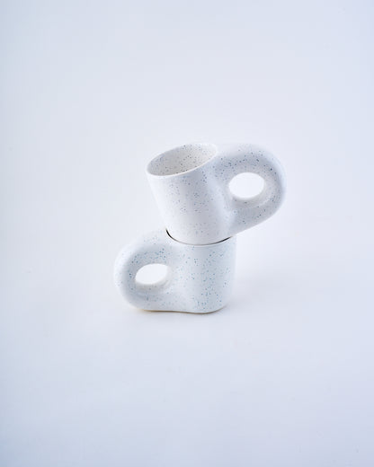 Unibody coffee mug - Speckled white