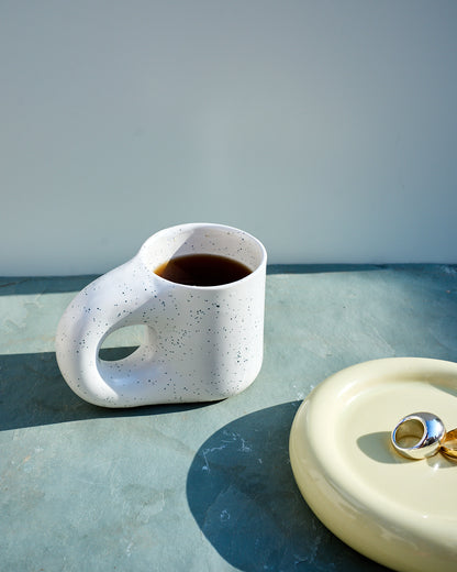 Unibody coffee mug - Speckled white