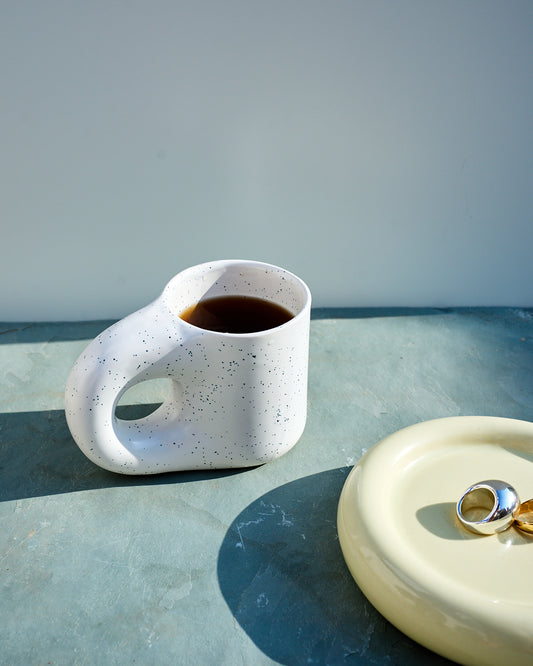 Unibody coffee mug - Speckled white